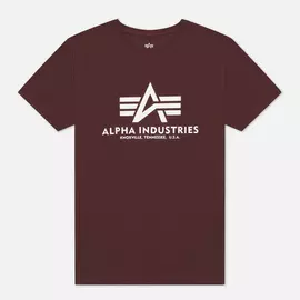 Мужская футболка Alpha Industries Basic, цвет бордовый, размер S