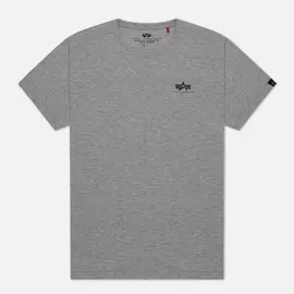 Мужская футболка Alpha Industries Basic Small Logo, цвет серый, размер XL