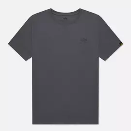 Мужская футболка Alpha Industries Basic Small Logo, цвет серый, размер XL
