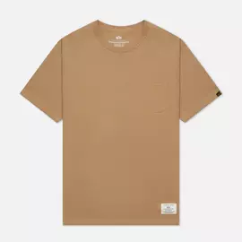 Мужская футболка Alpha Industries Essential Pocket, цвет бежевый, размер XXL