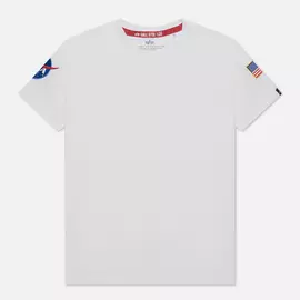 Мужская футболка Alpha Industries NASA T, цвет белый, размер L