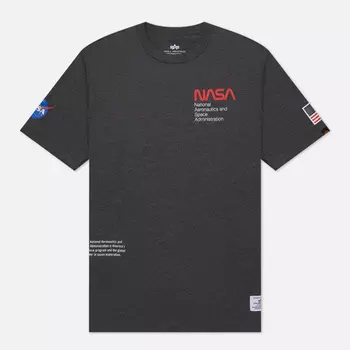 Мужская футболка Alpha Industries NASA Worm Logo Gen II, цвет серый, размер XL