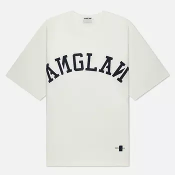 Мужская футболка Anglan Applique Logo Half, цвет белый, размер XL