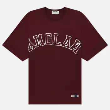 Мужская футболка Anglan Applique Logo Half, цвет бордовый, размер M