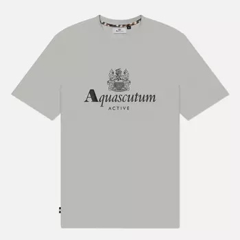 Мужская футболка Aquascutum Active Big Logo Cotton, цвет серый, размер S