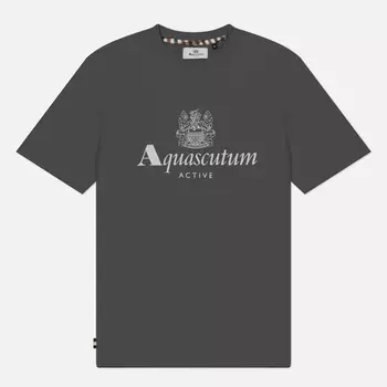 Мужская футболка Aquascutum Active Big Logo Cotton, цвет серый, размер S