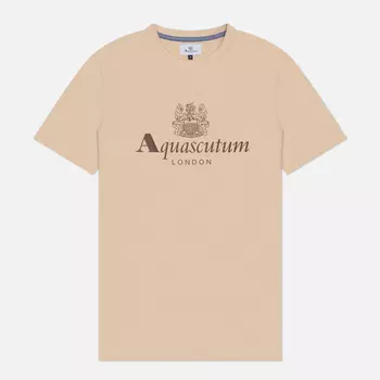 Мужская футболка Aquascutum Active Big Logo, цвет бежевый, размер XXL