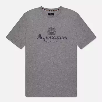 Мужская футболка Aquascutum Active Big Logo, цвет серый, размер M