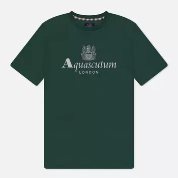 Мужская футболка Aquascutum Active Big Logo, цвет зелёный, размер M