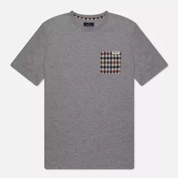 Мужская футболка Aquascutum Active Check Pocket, цвет серый, размер XXL