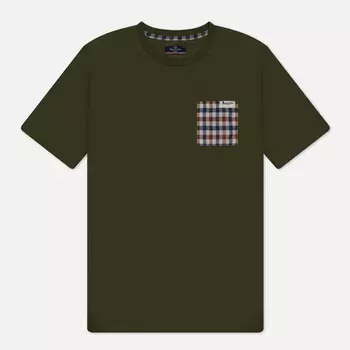 Мужская футболка Aquascutum Active Check Pocket, цвет зелёный, размер XXL