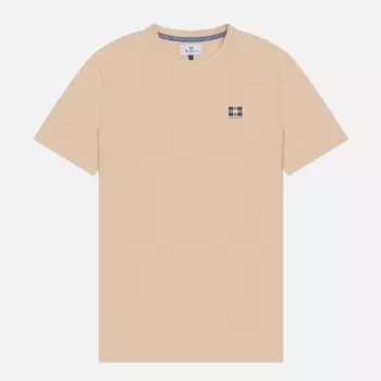 Мужская футболка Aquascutum Active Club Check Patch, цвет бежевый, размер XXL