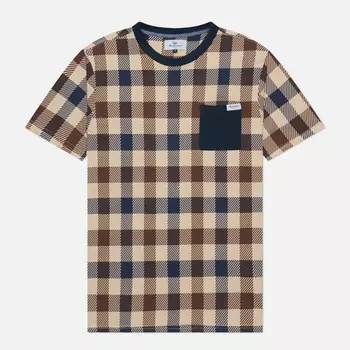 Мужская футболка Aquascutum Active Macro Check, цвет бежевый, размер XXXL