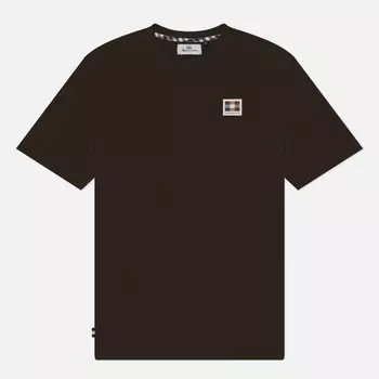 Мужская футболка Aquascutum Active Patch Club Check, цвет коричневый, размер S