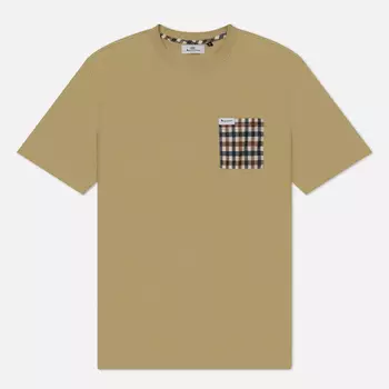 Мужская футболка Aquascutum Active Pocket Club Check, цвет бежевый, размер S