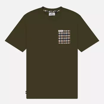 Мужская футболка Aquascutum Active Pocket Club Check, цвет оливковый, размер S