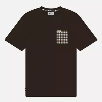 Мужская футболка Aquascutum Active Pocket Club Check, цвет коричневый, размер S
