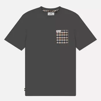 Мужская футболка Aquascutum Active Pocket Club Check, цвет серый, размер S