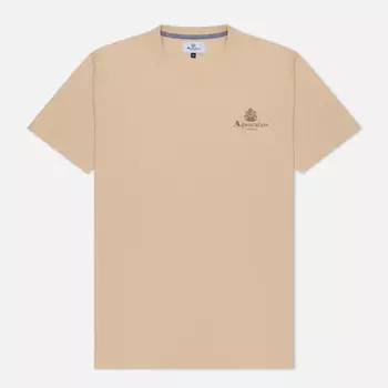 Мужская футболка Aquascutum Active Small Logo Print, цвет бежевый, размер XXL