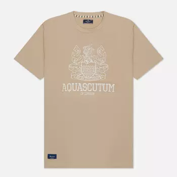 Мужская футболка Aquascutum Beach Basic Logo, цвет бежевый, размер XL