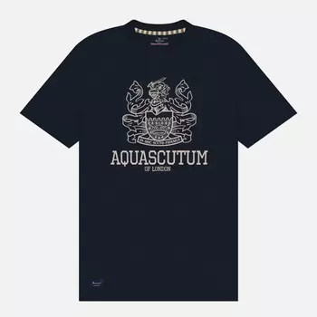 Мужская футболка Aquascutum Beach Basic Logo, цвет синий, размер XXL