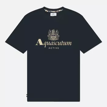 Мужская футболка Aquascutum Big Logo, цвет синий, размер XXL