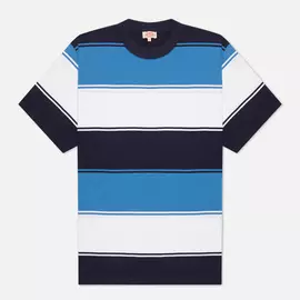 Мужская футболка Armor-Lux Heritage Large Striped Regular Fit, цвет голубой, размер XXL