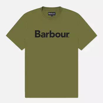 Мужская футболка Barbour Big Printed Logo, цвет оливковый, размер XL
