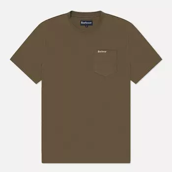 Мужская футболка Barbour Langdon Pocket, цвет оливковый, размер L