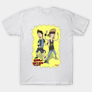 Футболка женщины Бивис и Баттхед Go Thrash Harajuku Печать Кавайи Футболка Летний короткий рукав женский футболка Top Tee L