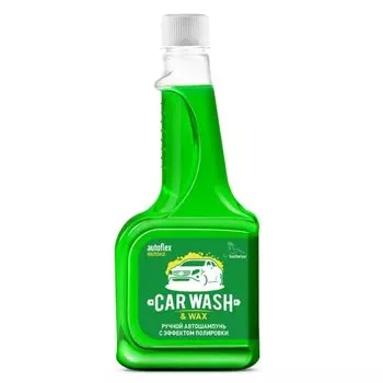 Шампунь Kolibriya Autoflex Car Wash &amp; Wax для ручной мойки, с воском карнаубы, с полиролью, яблоко, бутылка, 500мл