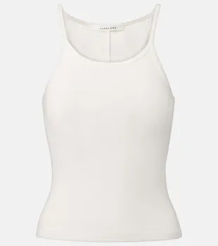 Рибленый хлопковый джемпер-майка Slvrlake, Natural White