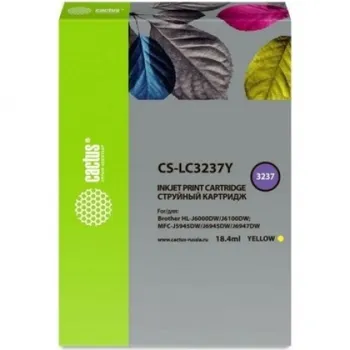 Картридж струйный Cactus CS-LC3237Y желтый (18.4мл) для Brother HL-J6000DW/J6100DW