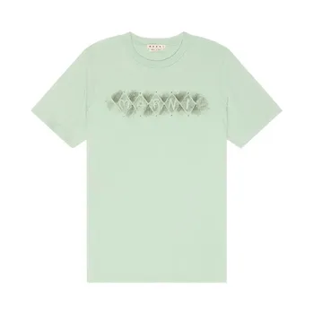 Футболка Marni Logo Diamond Print T-Shirt Green, зеленый