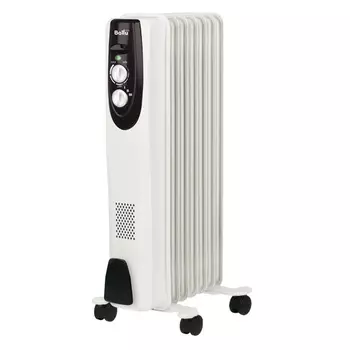 Обогреватель масляный Ballu Classic BOH/CL-07WRN, 1.5 кВт, до 20 м, секций: 7, термостат, регулировка температуры, механическое управление, напольный, белый