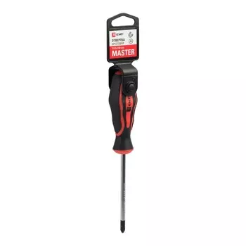 Отвертка крестовая PZ2x100мм, CrV, магнитный наконечник, EKF Master PZ2x100 (pz-2-100-mas)