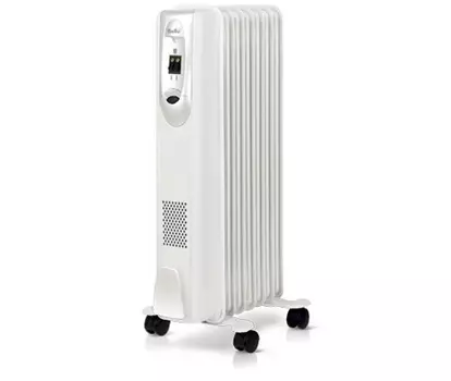Обогреватель масляный Ballu Comfort BOH/CM-07WDN, 1.5 кВт, до 20 м, секций: 7, термостат, регулировка температуры, механическое управление, напольный, белый