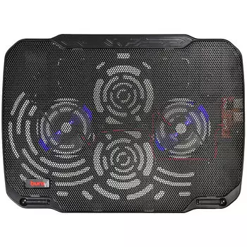 Охлаждающая подставка для ноутбука 15.6" Buro BU-LCP156-B208, вентилятор: 80, 2xUSB, металл, пластик, черный (363705)