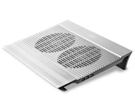 Охлаждающая подставка для ноутбука 17" Deepcool N8, вентилятор: 140, 4xUSB, металл, серебристый