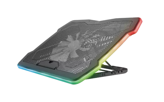 Охлаждающая подставка для ноутбука 17.3" Trust GXT 1126 AURA, вентилятор: 1x200, RGB подсветка, металл, пластик, черный ( 24192)