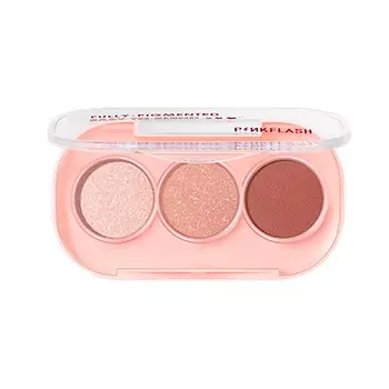 PINK FLASH Палетка теней для век, 3 цвета