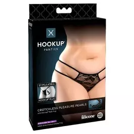 PIPEDREAM Необычные трусики Hookup Panties Crotchless Pleasure Pearls - Fits Size XL-XXL