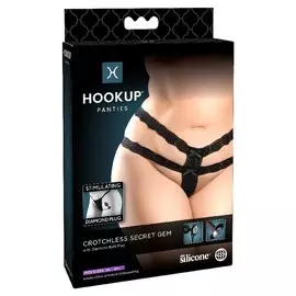 PIPEDREAM Необычные трусики Hookup Panties Crotchless Secret Gem- Fits Size XL-XXL