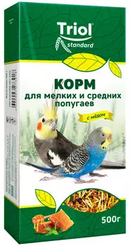 Triol Standard корм для средних и мелких попугаев с медом (500 гр)