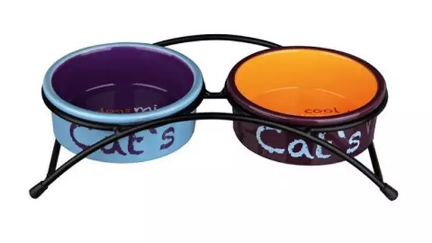 Trixie миски керамические на подставке "CAT’S" (2 х 0,3 л)