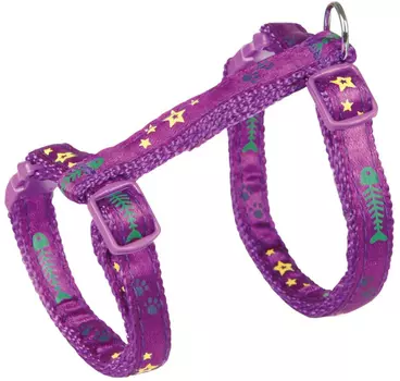 Trixie шлейка для кошек с поводком, с рисунком, нейлон, 22 – 36 см/10 мм/1,2 м (1 шт)