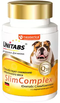 Unitabs Slim Complex витаминно-минеральный комплекс для собак для нормализации обмена веществ с Q10 и L-карнитином уп. 100 таблеток (1 шт)