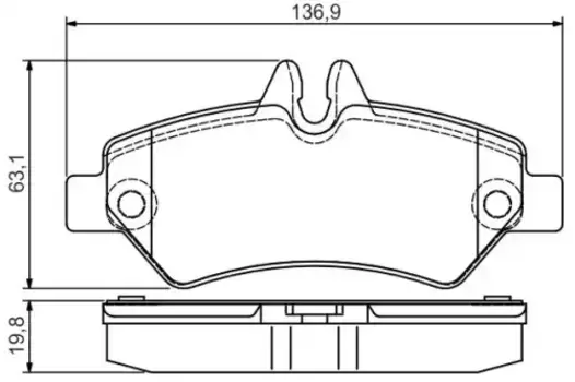 Тормозные колодки дисковые задняя ось BOSCH 0 986 495 100