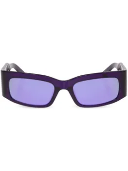 Balenciaga Eyewear солнцезащитные очки в прямоугольной оправе с логотипом, фиолетовый