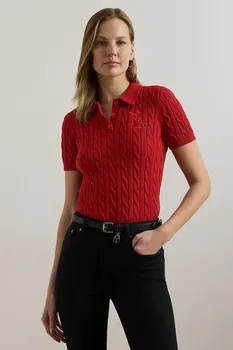 Хлопковый свитер Lauren Ralph Lauren, красный